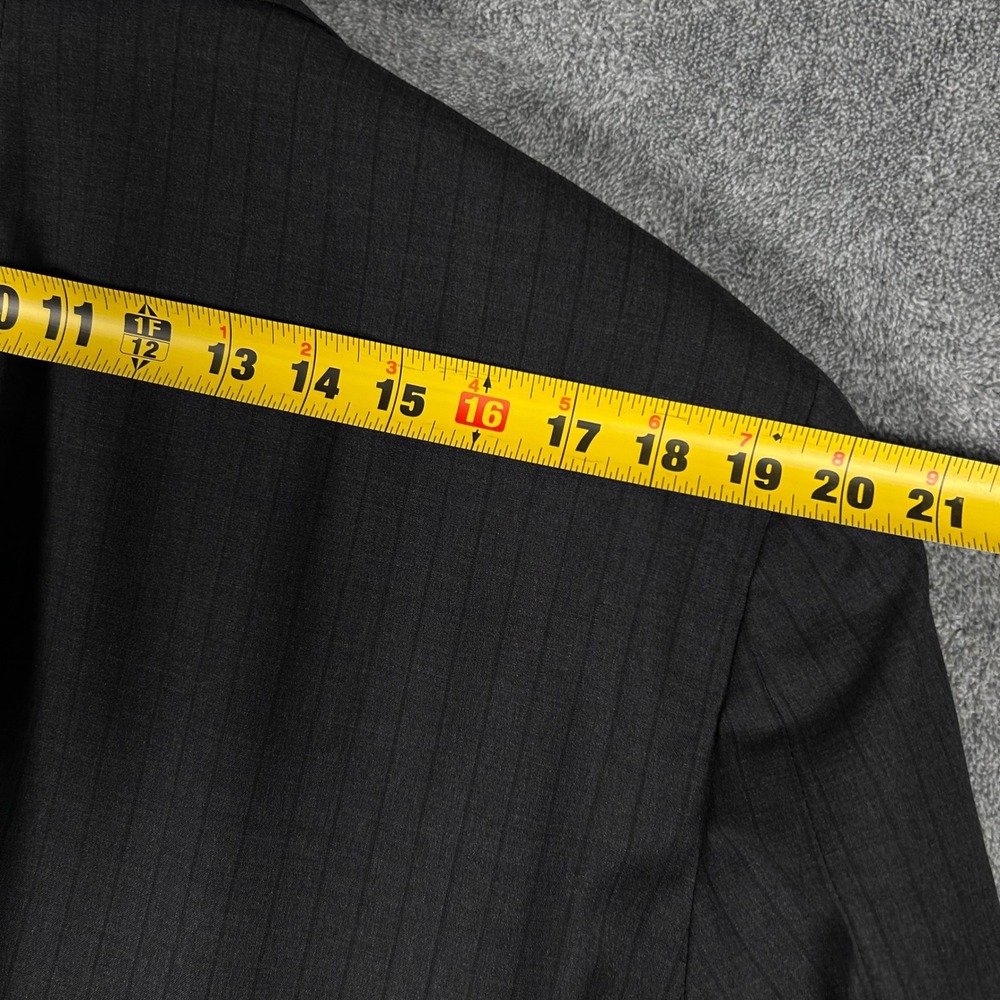 Samuelsohn Suit 2 PC Grey Pinstripe Guabello Super 130 Wool 46R 39x27 Made Italy - Picture 9 of 16